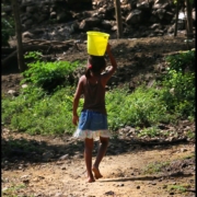 niñas acarrear agua